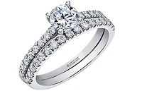 18K Yellow Gold & Palladium Alloy (hypoallergenic) 0.55-0.95cttw Canadian Diamond Engagement Ring - / Carat Total