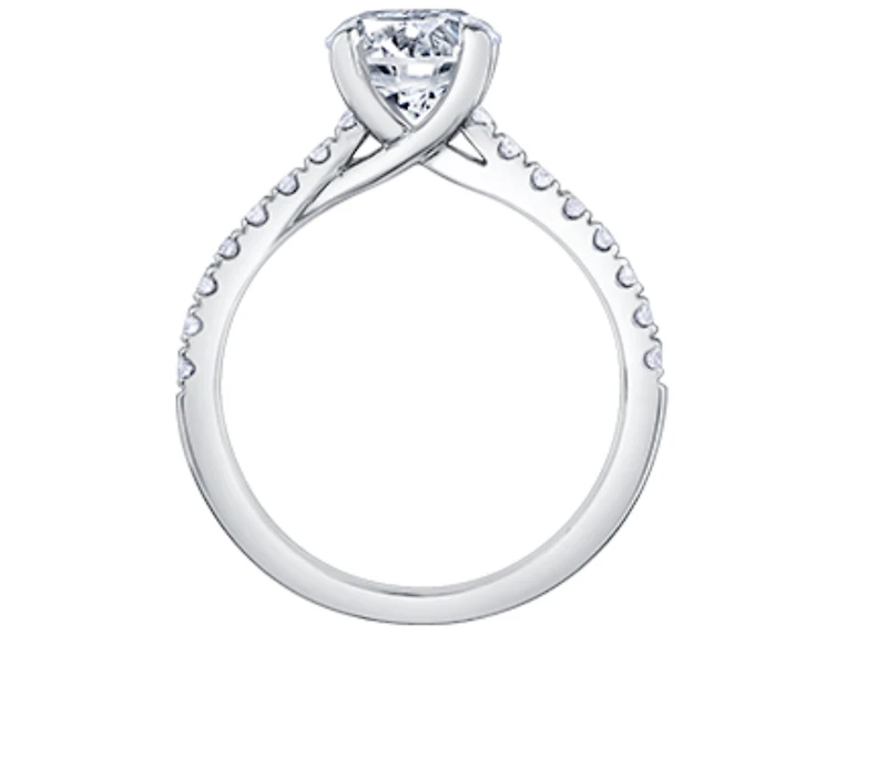 18K Yellow Gold & Palladium Alloy (hypoallergenic) 1.25-1.75cttw Canadian Diamond Engagement Ring - / Carat Total