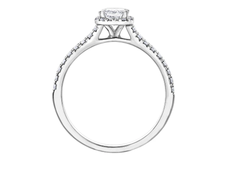 18K White Gold & Palladium Alloy (hypoallergenic) 0.75cttw Canadian Emerald Cut Diamond Engagement Ring