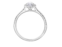 18K White Gold & Palladium Alloy (hypoallergenic) 0.75cttw Canadian Pear Shape Diamond Engagement Ring