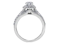 18K White Gold & Palladium Alloy (hypoallergenic) 1.10cttw Canadian Cushion Cut Diamond Engagement Ring