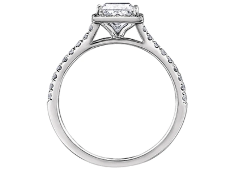 18K White Gold & Palladium Alloy (hypoallergenic) 0.53-1.25cttw Canadian Princess Diamond Engagement Ring - / Carat Total