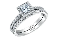 18K White Gold & Palladium Alloy (hypoallergenic) 0.53-1.25cttw Canadian Princess Diamond Engagement Ring - / Carat Total