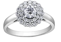 18K White Gold & Palladium Alloy (hypoallergenic) 0.80cttw Canadian Diamond Engagement Ring