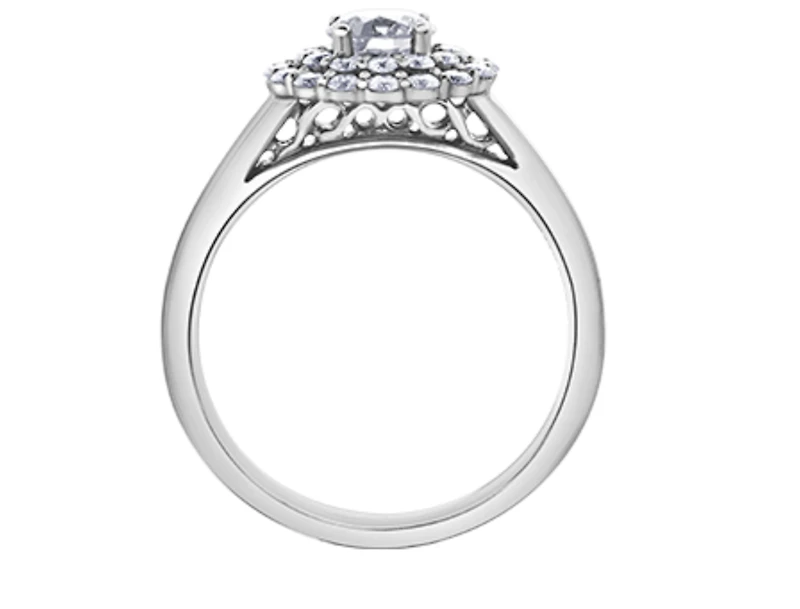18K White Gold & Palladium Alloy (hypoallergenic) 0.80cttw Canadian Diamond Engagement Ring
