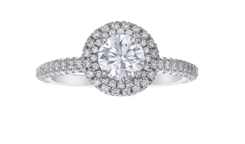 18K White Gold & Palladium Alloy (hypoallergenic) 1.63cttw Canadian Diamond Engagement Ring