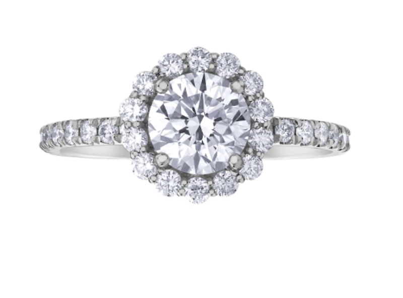 18K White Gold & Palladium Alloy (hypoallergenic) 1.65cttw Canadian Diamond Engagement Ring