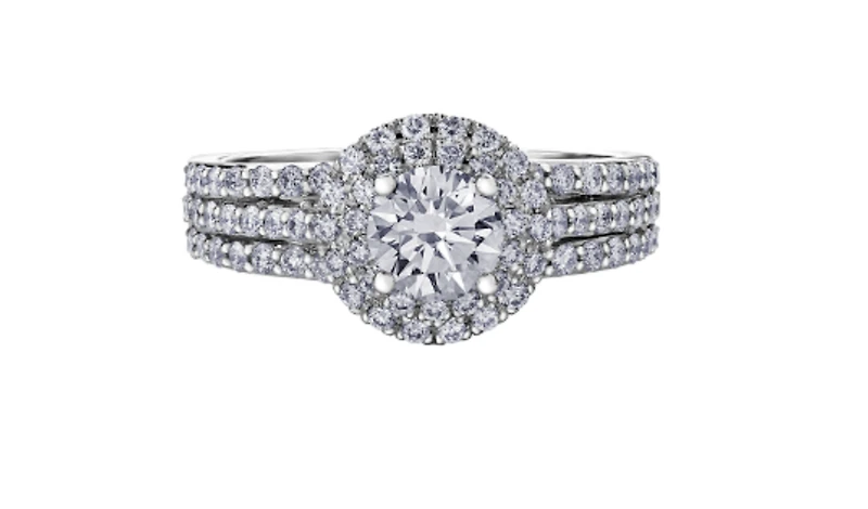 18K White Gold & Palladium Alloy (hypoallergenic) 1.30cttw Canadian Diamond Engagement Ring