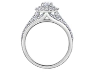 18K White Gold & Palladium Alloy (hypoallergenic) 1.35cttw Canadian Pear Shape Diamond Engagement Ring