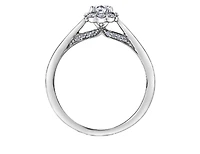 18K White Gold & Palladium Alloy (hypoallergenic) 0.50cttw Canadian Pear Shape Diamond Engagement Ring
