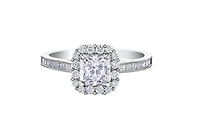 18K White Gold & Palladium Alloy (hypoallergenic) 1.60cttw Canadian Diamond Engagement Ring