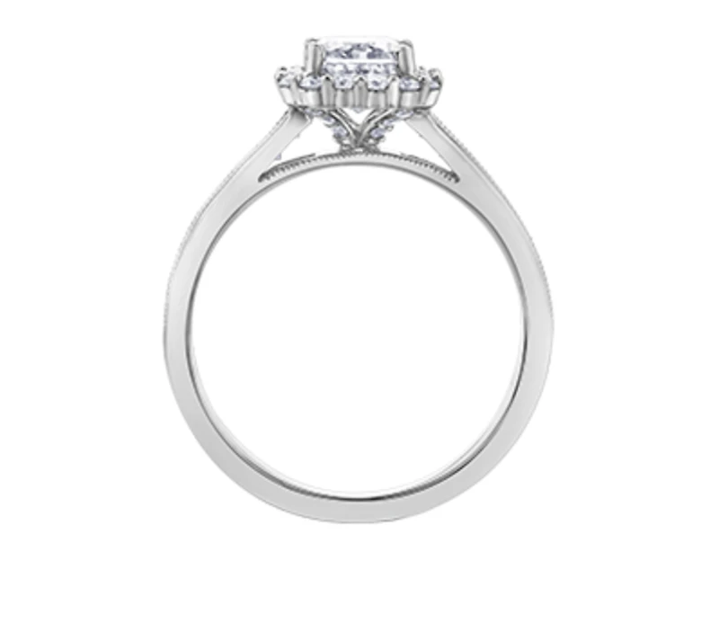 18K White Gold & Palladium Alloy (hypoallergenic) 1.60cttw Canadian Diamond Engagement Ring