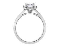 18K White Gold & Palladium Alloy (hypoallergenic) 1.60cttw Canadian Diamond Engagement Ring