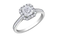 18K White Gold & Palladium Alloy (hypoallergenic) 1.60cttw Canadian Diamond Engagement Ring