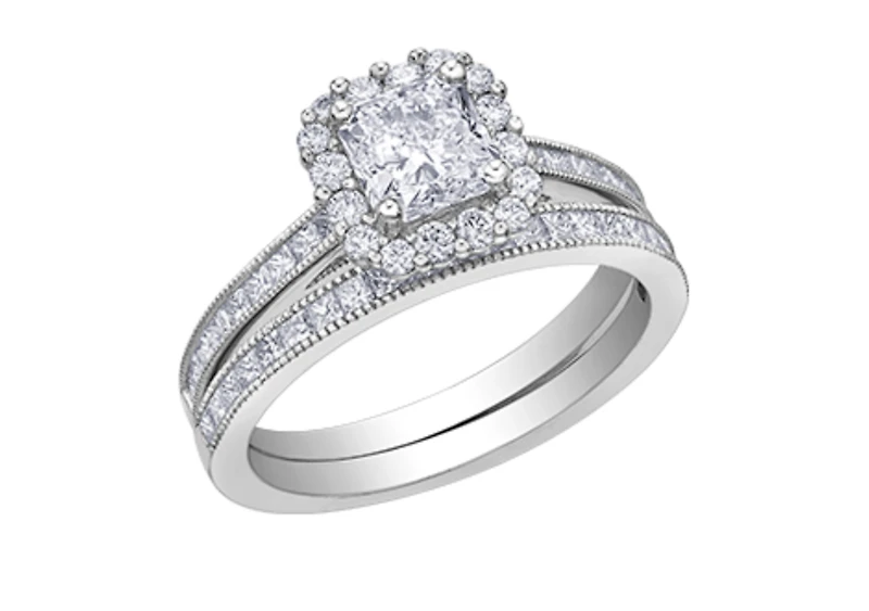 18K White Gold & Palladium Alloy (hypoallergenic) 1.60cttw Canadian Diamond Engagement Ring