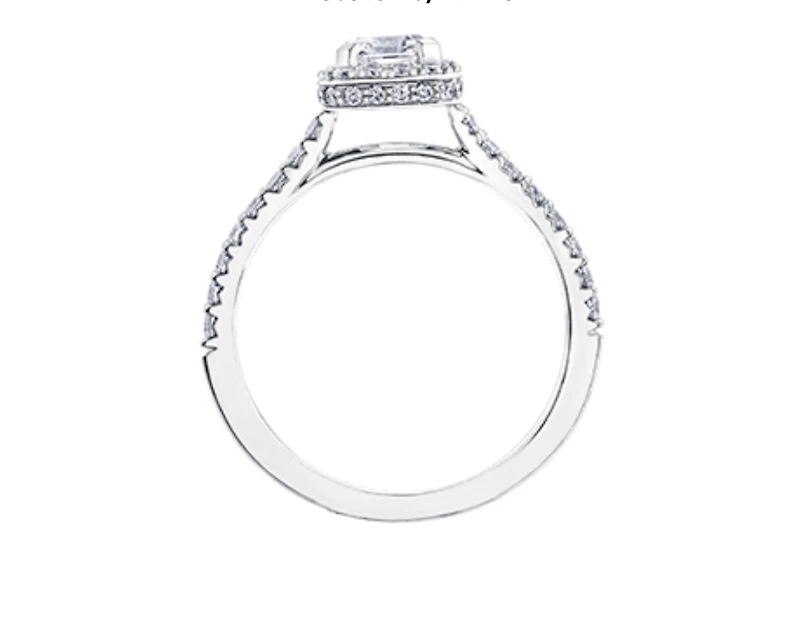 18K White Gold & Palladium Alloy (hypoallergenic) 1.47cttw Canadian Emerald Cut Diamond Engagement Ring
