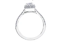 18K White Gold & Palladium Alloy (hypoallergenic) 1.47cttw Canadian Emerald Cut Diamond Engagement Ring