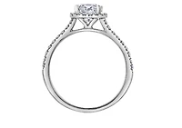 18K White Gold & Palladium Alloy (hypoallergenic) 1.31cttw Canadian Cushion Shape Diamond Engagement Ring