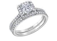 18K White Gold & Palladium Alloy (hypoallergenic) 1.31cttw Canadian Cushion Shape Diamond Engagement Ring