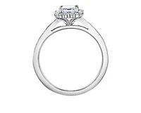 18K White Gold & Palladium Alloy (hypoallergenic) 1.02-1.59cttw Canadian Emerald Shape Diamond Engagement Ring - / Carat Total