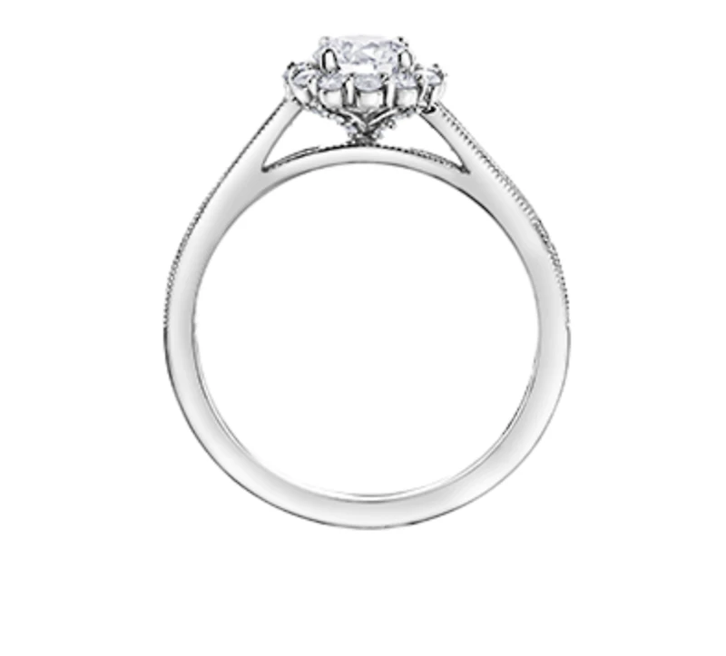 18K White Gold & Palladium Alloy (hypoallergenic) 1.05cttw Canadian Diamond Engagement Ring