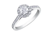 18K White Gold & Palladium Alloy (hypoallergenic) 1.05cttw Canadian Diamond Engagement Ring