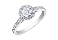 18K White Gold & Palladium Alloy (hypoallergenic) 1.05cttw Canadian Diamond Engagement Ring