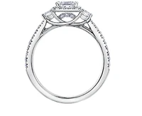 18K White Gold & Palladium Alloy (hypoallergenic) 0.87cttw Canadian Princess Cut Diamond Engagement Ring