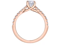 14K Rose Gold 0.75cttw Princess Cut Canadian Diamond Engagement Ring - /