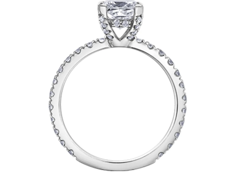 18K White Gold & Palladium Alloy (hypoallergenic) 1.75cttw Canadian Princess Cut Diamond Engagement Ring - /