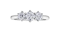 18K White Gold & Palladium Alloy (hypoallergenic) 0.50ttw Canadian 3 Stone Diamond Engagement Ring