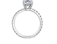 18K White Gold & Palladium Alloy (hypoallergenic) 1.96cttw Canadian Pear Cut Diamond Engagement Ring - /