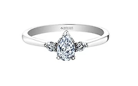 18K White Gold & Palladium Alloy (hypoallergenic) 0.58ttw Pear Cut Canadian Diamond Engagement Ring