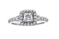 18K White Gold & Palladium Alloy (hypoallergenic) 1.65cttw Canadian Diamond Engagement Ring