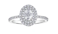 18K White Gold & Palladium Alloy (hypoallergenic) 0.60-1.03ttw Canadian Diamond Engagement Ring - / Carat Total