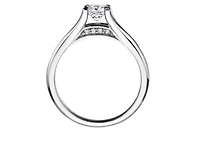 18K White Gold & Palladium Alloy (hypoallergenic) 0.65-1.50cttw Princess Cut Canadian Diamond Engagement Ring - / 0.65 Carat Total