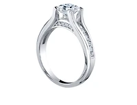 18K White Gold & Palladium Alloy (hypoallergenic) 0.65-1.50cttw Princess Cut Canadian Diamond Engagement Ring - / 0.65 Carat Total