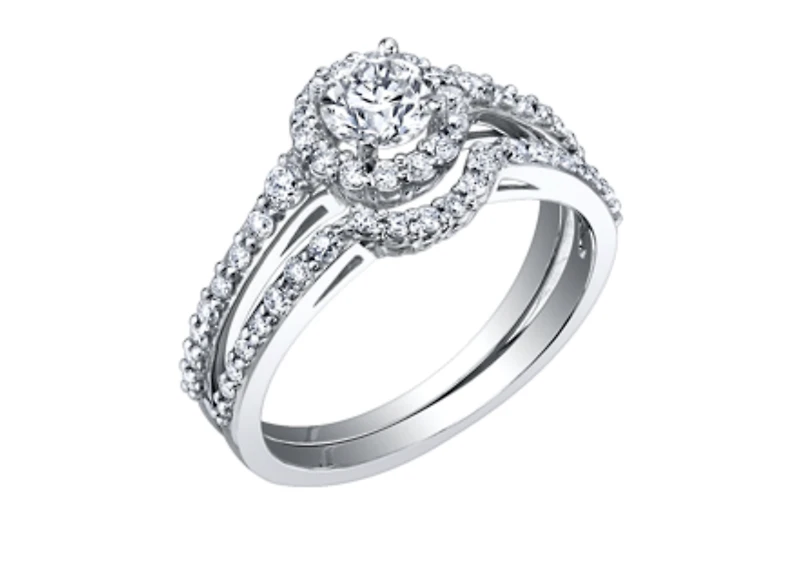 18K White Gold & Palladium Alloy (hypoallergenic) 0.80cttw Canadian Diamond Engagement Ring