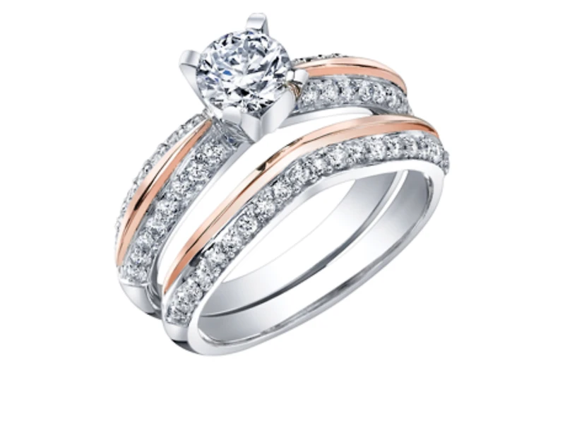 18K White & Rose Gold With Palladium Alloy (hypoallergenic) 0.65-2.30cttw Canadian Diamond Engagement Ring - / 0.65 Carat Total