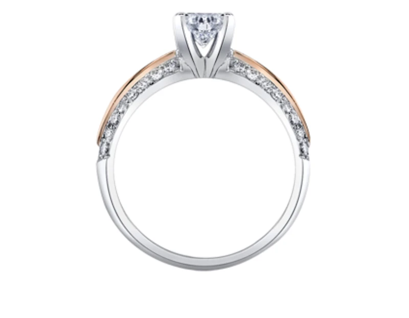18K White & Rose Gold With Palladium Alloy (hypoallergenic) 0.65-2.30cttw Canadian Diamond Engagement Ring - / 0.65 Carat Total