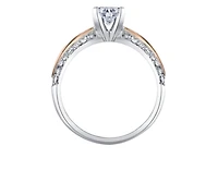 18K White & Rose Gold With Palladium Alloy (hypoallergenic) 0.65-2.30cttw Canadian Diamond Engagement Ring - / 0.65 Carat Total