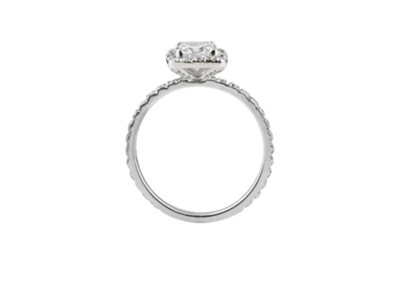 18K White Gold & Palladium Alloy (hypoallergenic) 0.71-1.61cttw Princess Cut Canadian Diamond Engagement Ring - / Carat Total