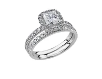 18K White Gold & Palladium Alloy (hypoallergenic) 0.71-1.61cttw Princess Cut Canadian Diamond Engagement Ring - / Carat Total