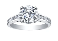 18K White Gold & Palladium Alloy (hypoallergenic) 1.30cttw Canadian Diamond Engagement Ring