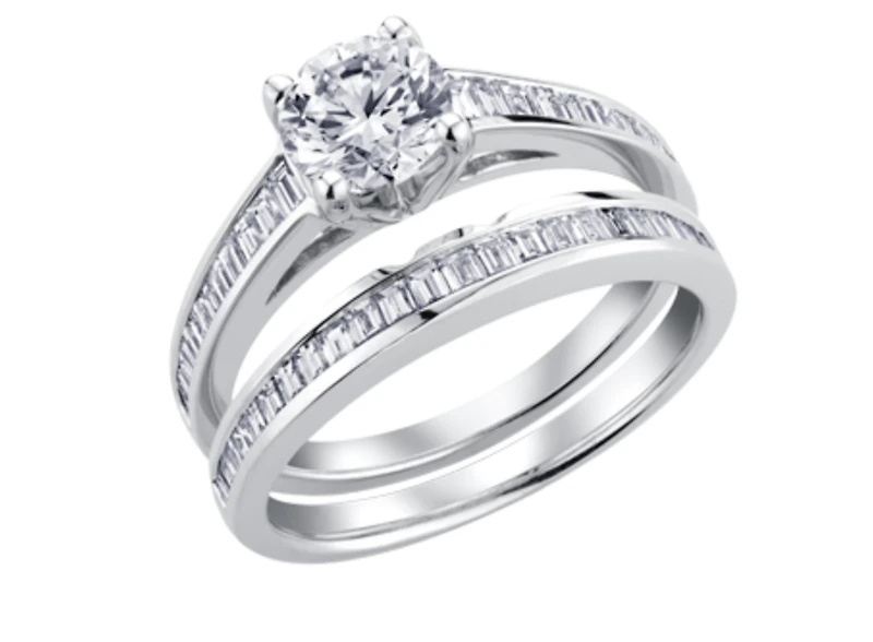 18K White Gold & Palladium Alloy (hypoallergenic) 1.30cttw Canadian Diamond Engagement Ring