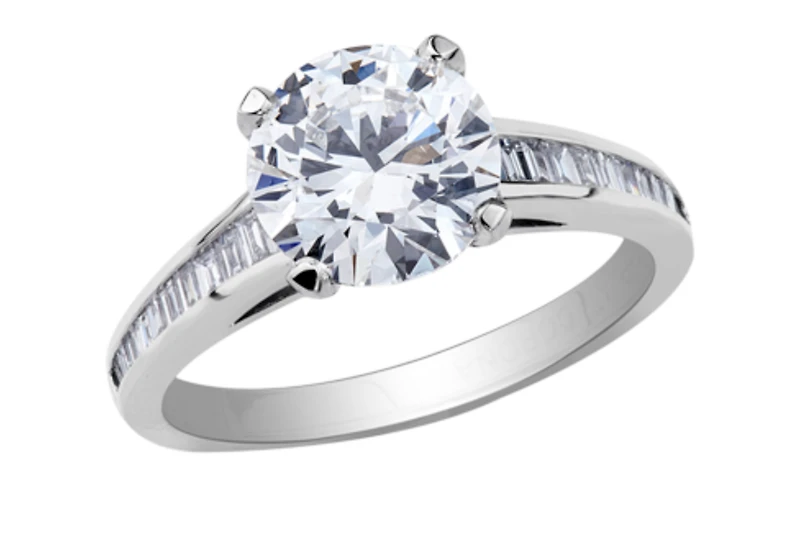 18K White Gold & Palladium Alloy (hypoallergenic) 1.30cttw Canadian Diamond Engagement Ring