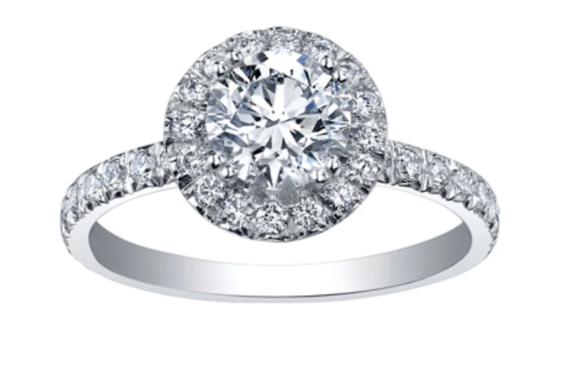 18K White Gold & Palladium Alloy (hypoallergenic) 1.65cttw Canadian Diamond Engagement Ring
