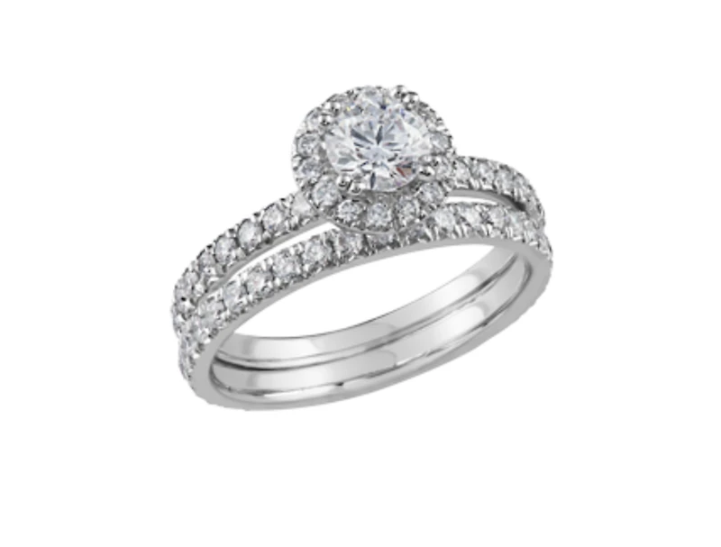 18K White Gold & Palladium Alloy (hypoallergenic) 1.65cttw Canadian Diamond Engagement Ring