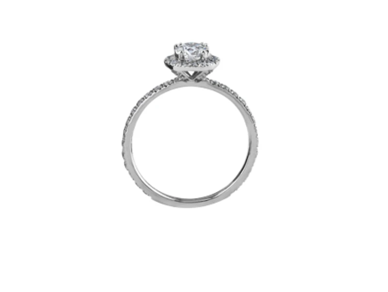 18K White Gold & Palladium Alloy (hypoallergenic) 1.65cttw Canadian Diamond Engagement Ring