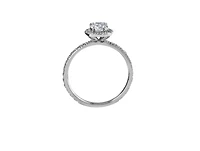 18K White Gold & Palladium Alloy (hypoallergenic) 1.65cttw Canadian Diamond Engagement Ring